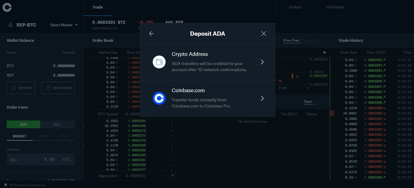 Coinbase Deposit DA