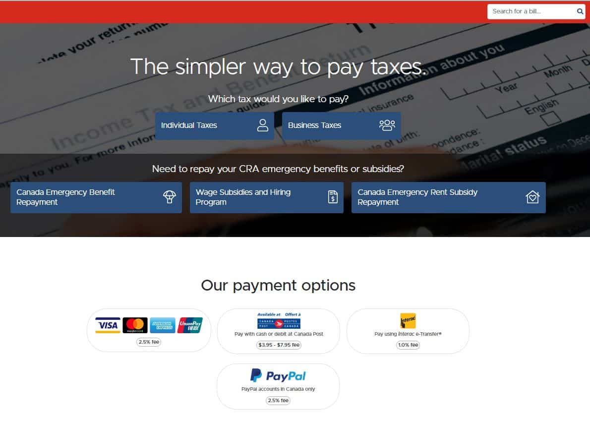 PaySimply to pay taxes with a credit card