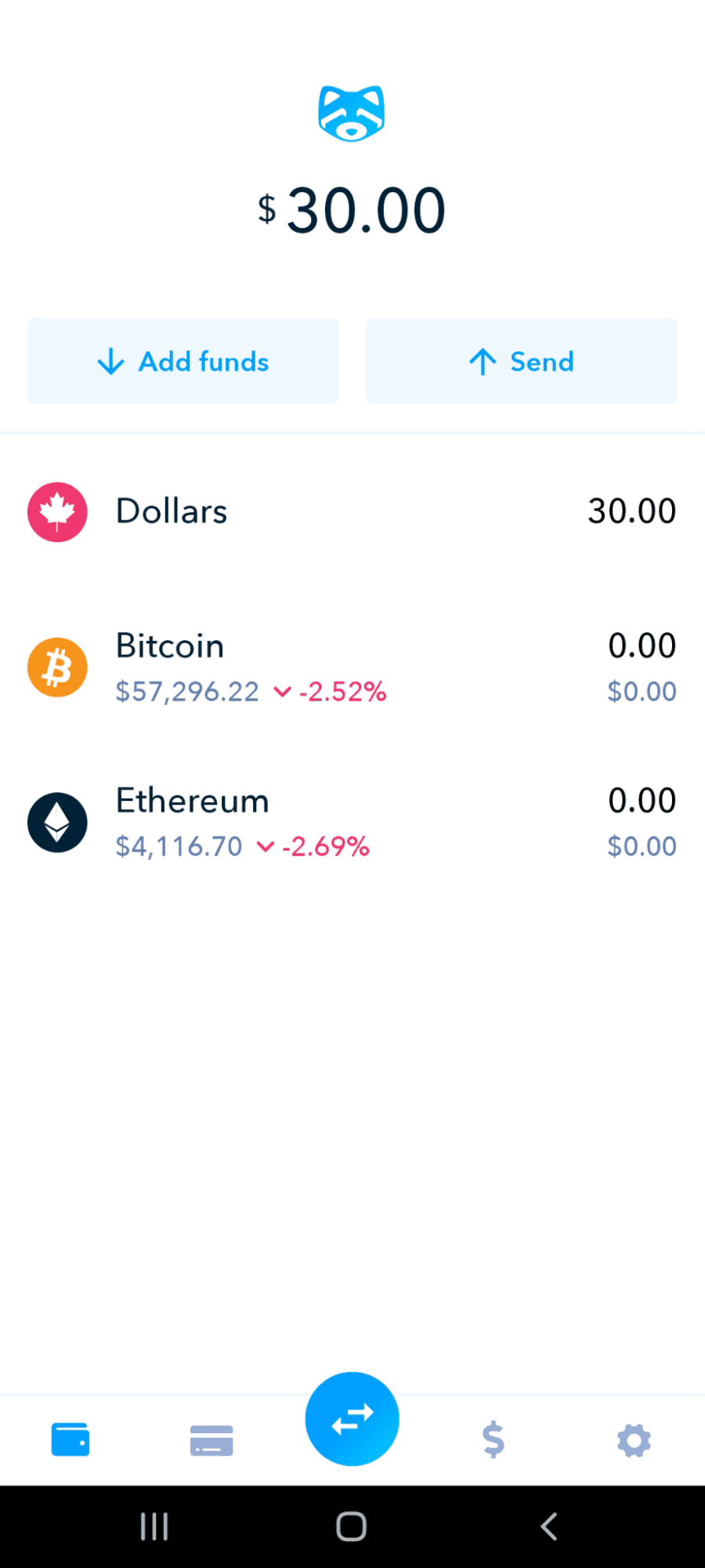Shakepay Wallet Balance