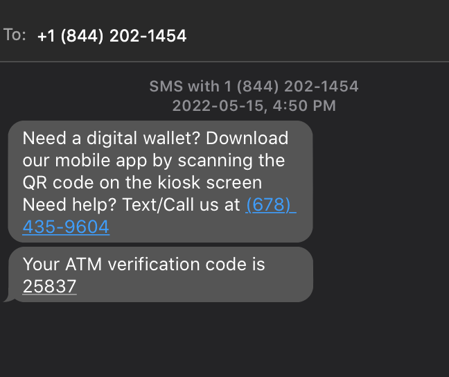 bitcoin depot sms code
