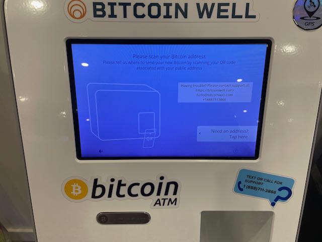 Scan address on Bitcoin ATM from Well