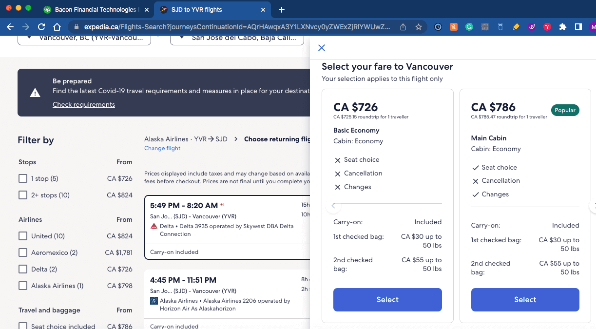 select flight